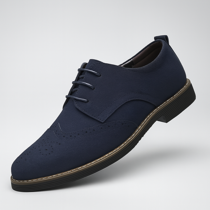 Oxford-sko med ruskind og brogue-detaljer
