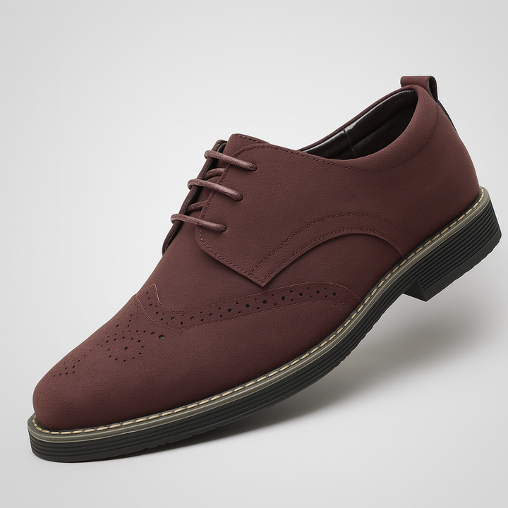 Oxford-sko med ruskind og brogue-detaljer