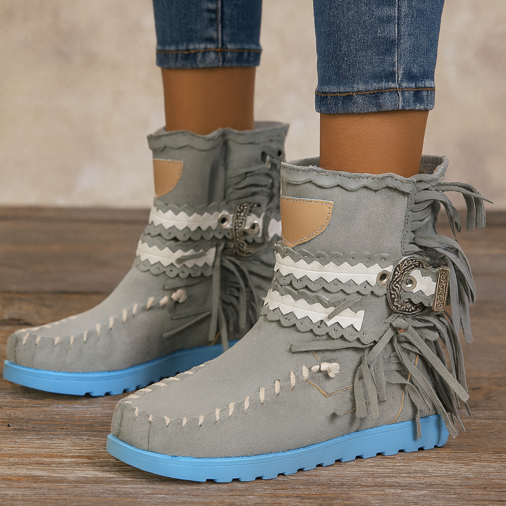 Boho Western Støvler med Frynser