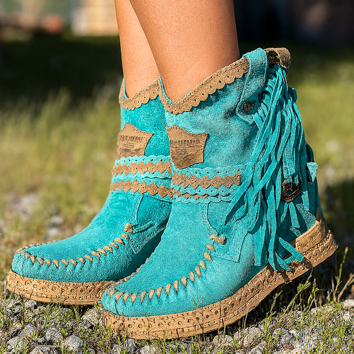 Boho Western Støvler med Frynser