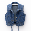 Ærmeløs let denimvest til kvinder