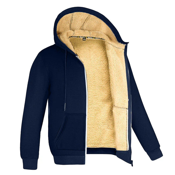Mænds Fleece Pullover med Pels Foring