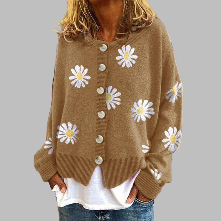 Blomstret striktrøje til kvinder