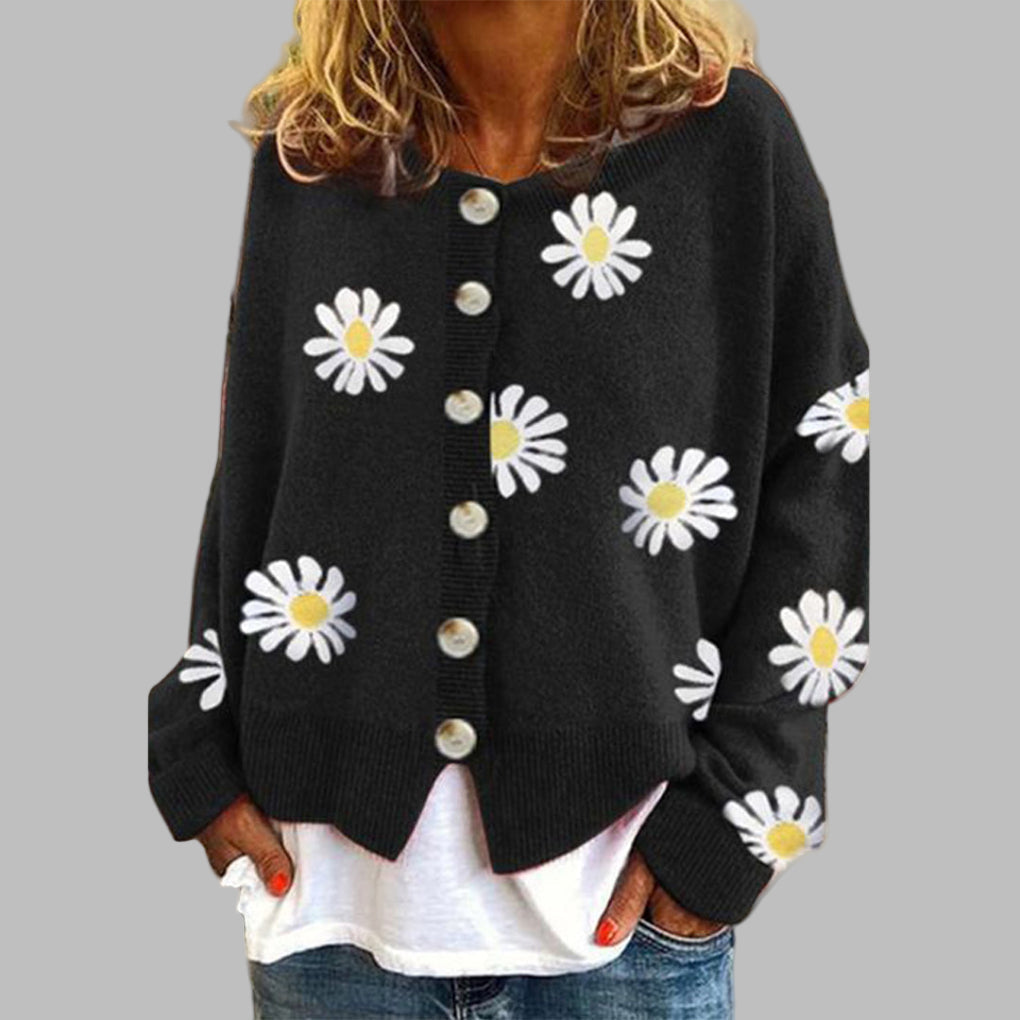Blomstret striktrøje til kvinder