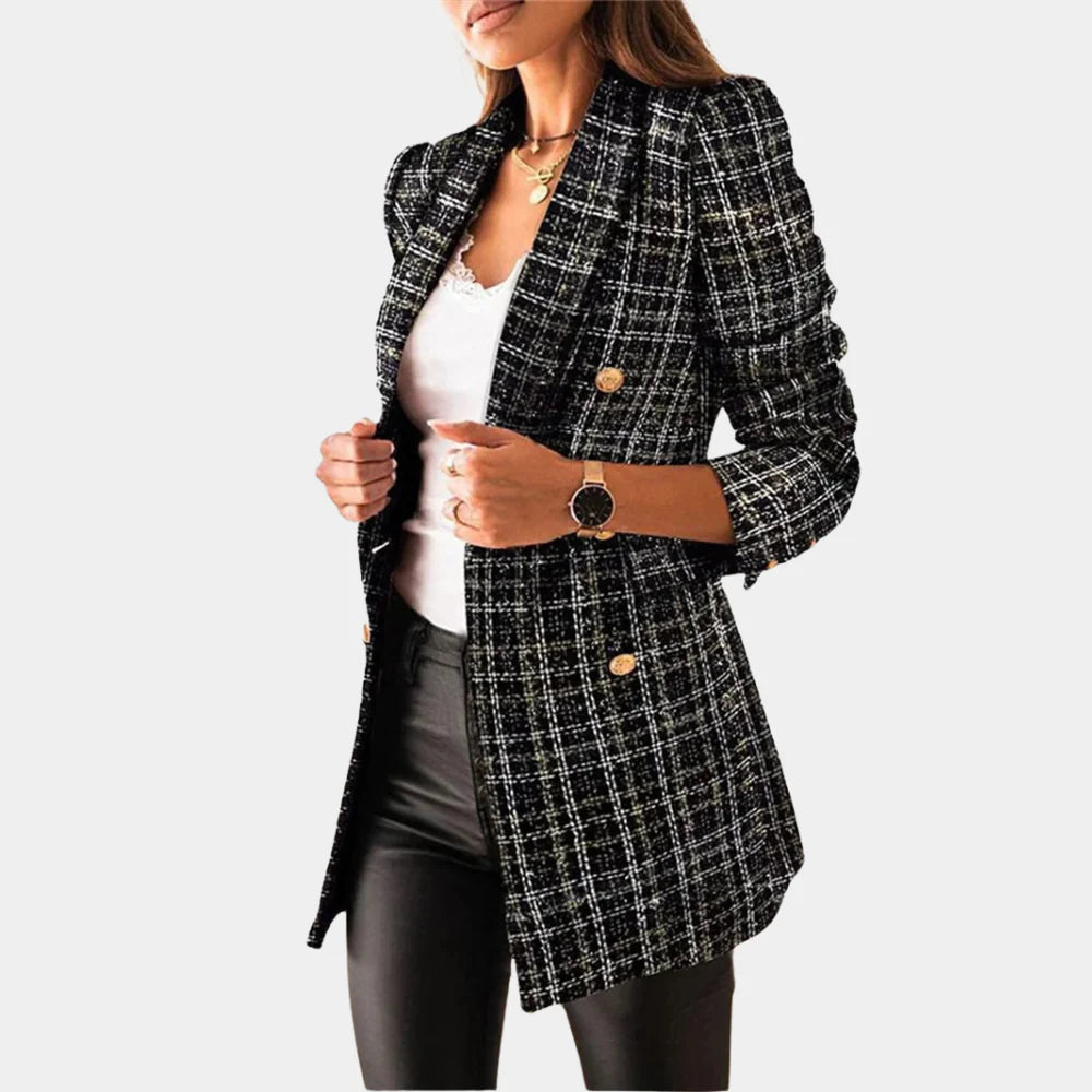 Stilfulde Kvinder Blazer med Klassiske tern