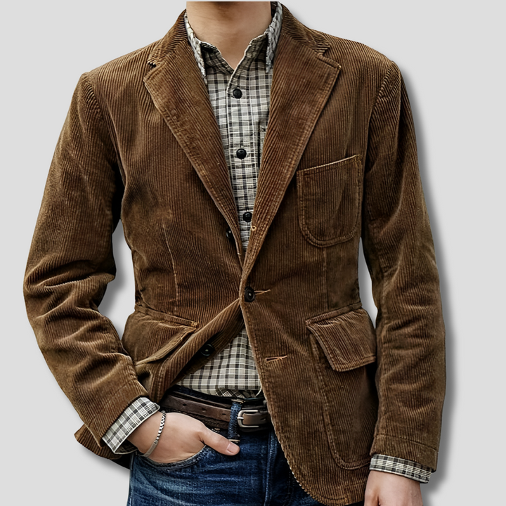 Stilfuldt vintage blazer- og veste-sæt