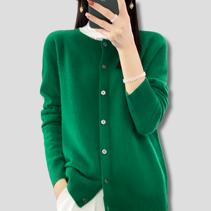 StørrelseCardigan med rund hals til kvinder