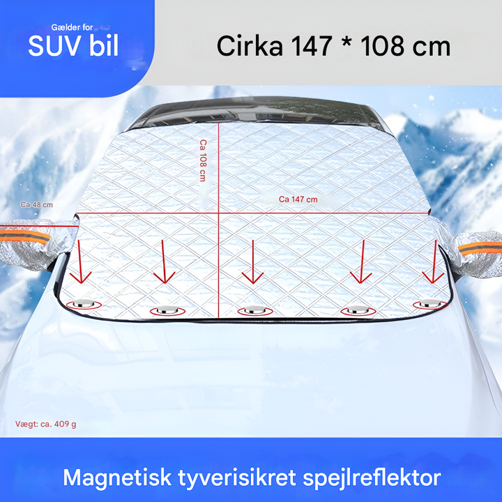 Magnetisk frostsikker presenning – beskyttelsesark til forrude