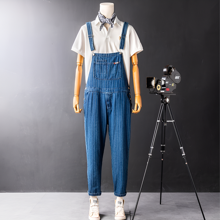 Indigo denim overalls til mænd