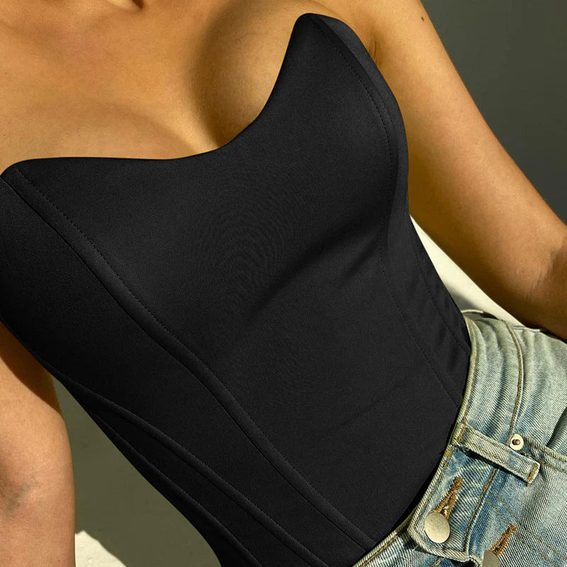 Stropløs korset crop top