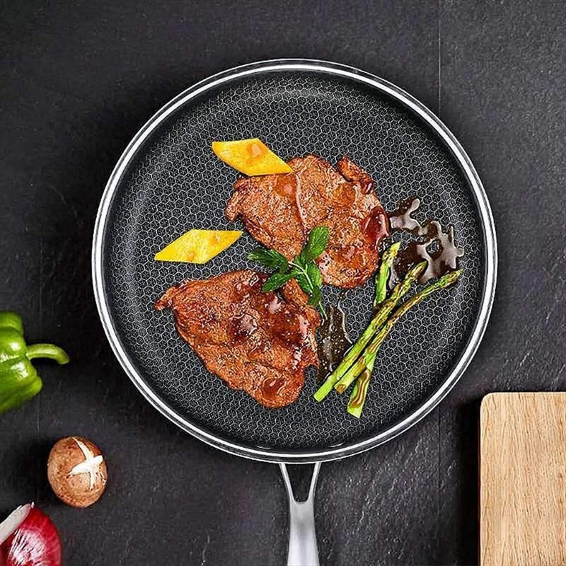Non-stick stegepande i rustfrit stål