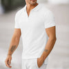 Herre Slim Fit Polo T-shirt med Kort Lynlås