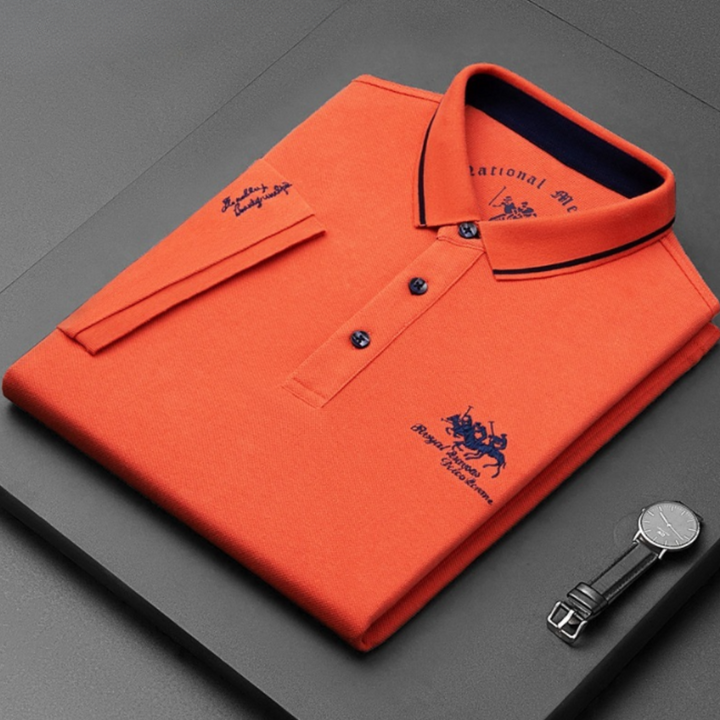 Herre casual poloshirt med knapper