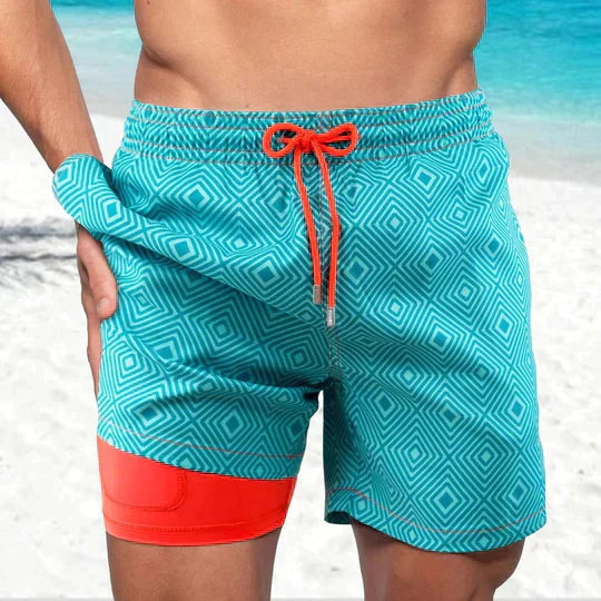 Trendy Mænd Swim Shorts med Foer og Telefon Lomme