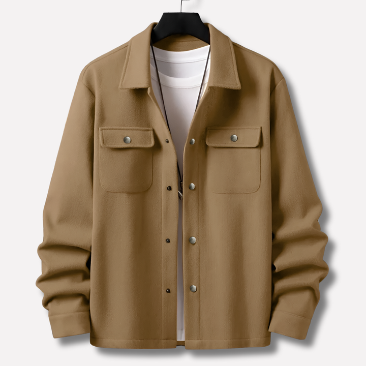 Herreskjortejakke med knaplukning