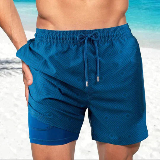 Trendy Mænd Swim Shorts med Foer og Telefon Lomme