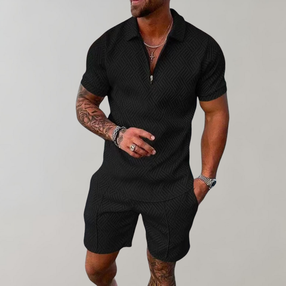 Mænd er To-Delt Sommer Sæt (Shorts + Polo Shirt)