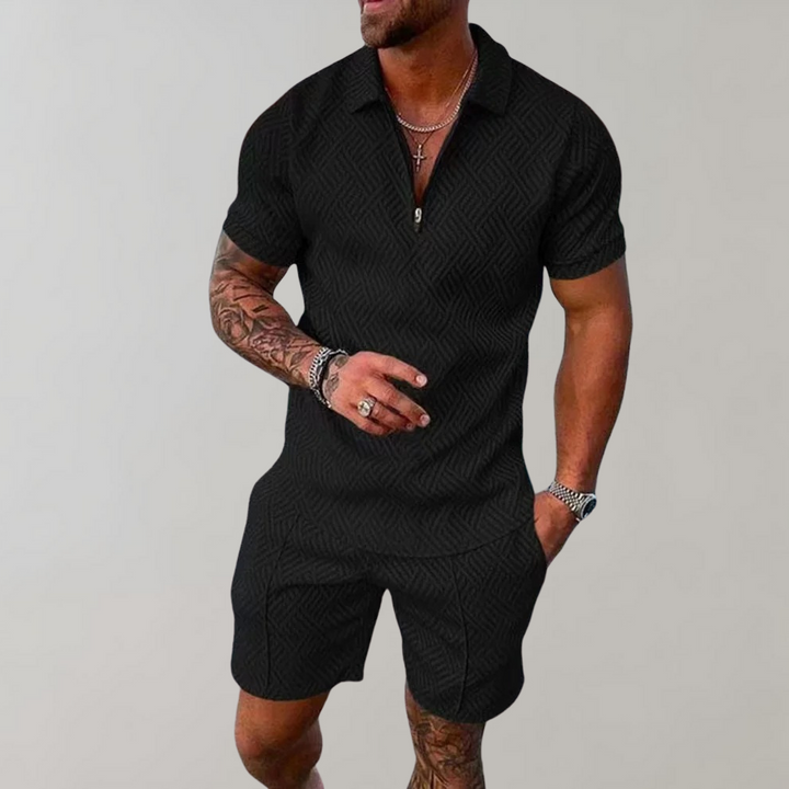 Mænd er To-Delt Sommer Sæt (Shorts + Polo Shirt)