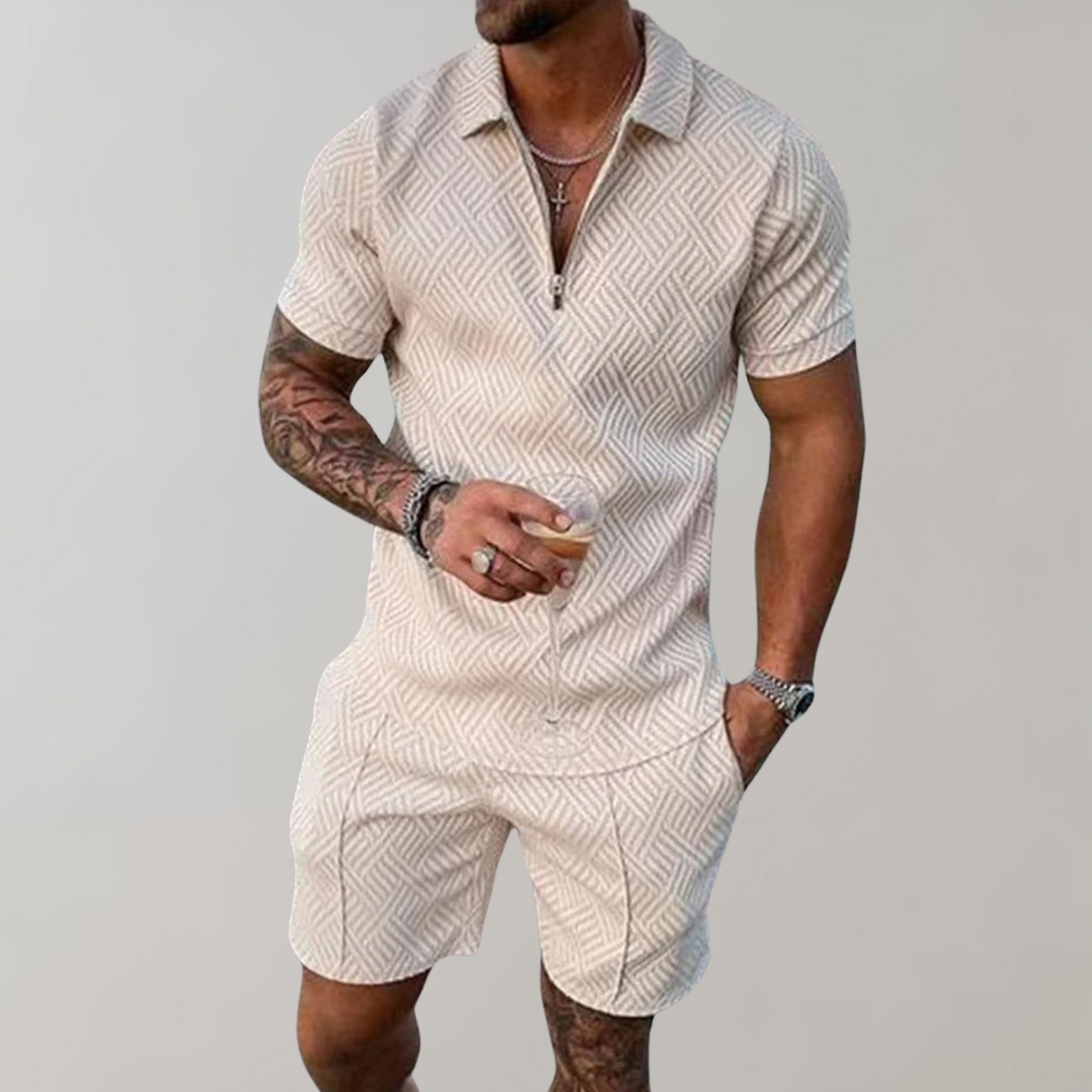Mænd er To-Delt Sommer Sæt (Shorts + Polo Shirt)