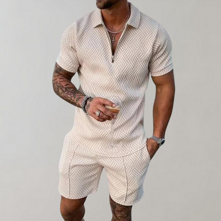 Mænd er To-Delt Sommer Sæt (Shorts + Polo Shirt)