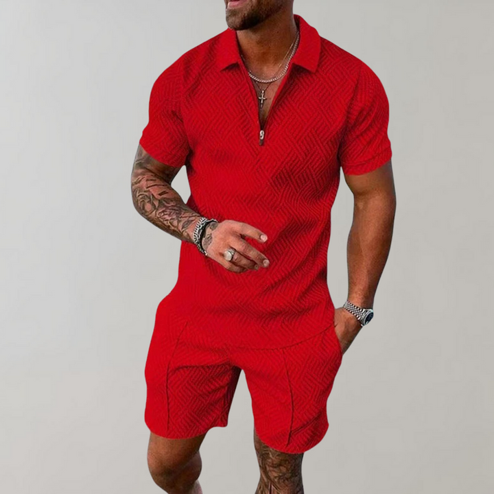 Mænd er To-Delt Sommer Sæt (Shorts + Polo Shirt)