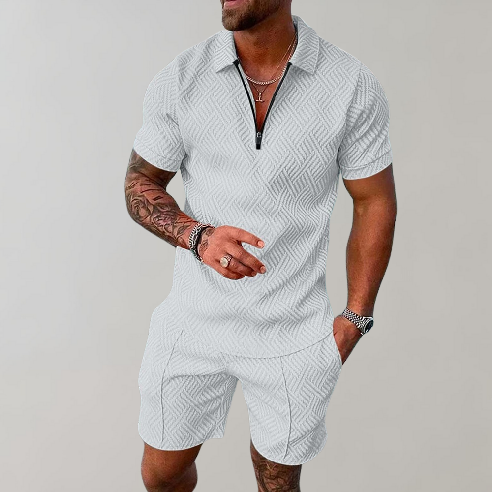 Mænd er To-Delt Sommer Sæt (Shorts + Polo Shirt)