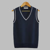 Retro stribet pullover i preppy-stil uden ærmer