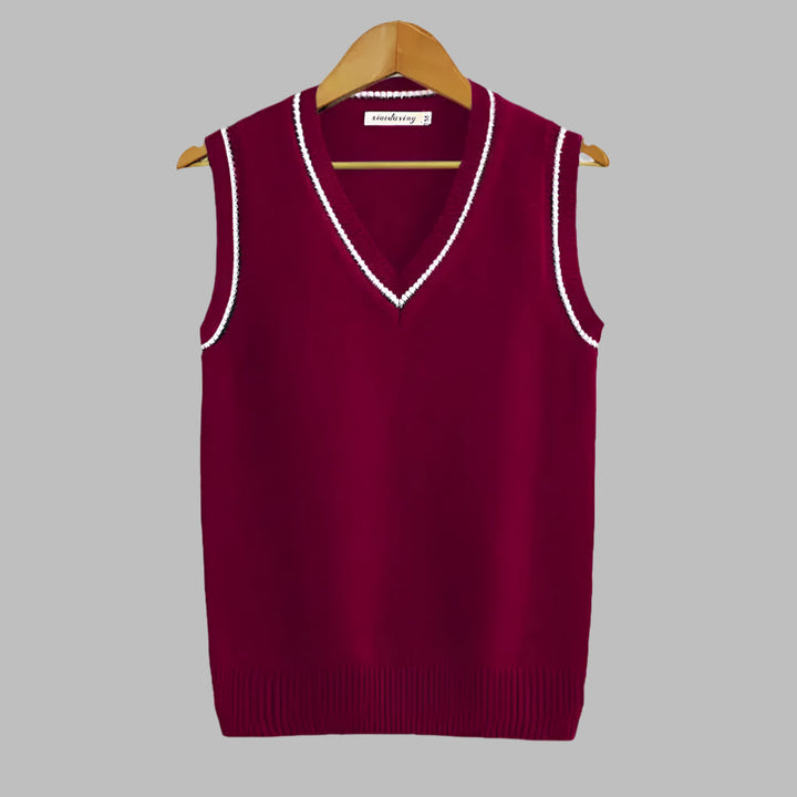 Retro stribet pullover i preppy-stil uden ærmer