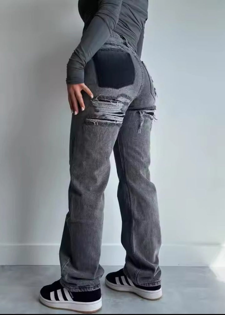 Kvinders Vintage slidte Jeans