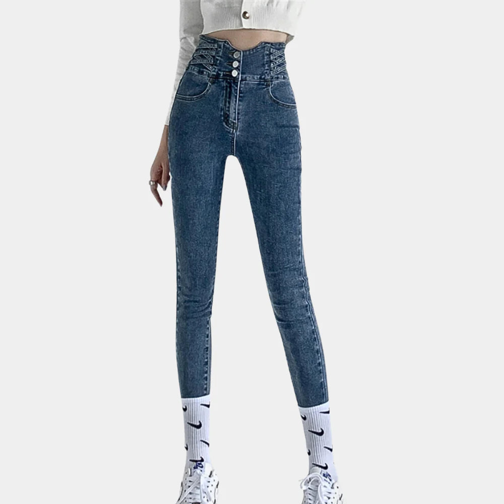Højtaljede damejeans