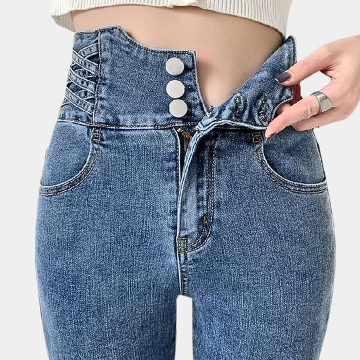 Højtaljede damejeans