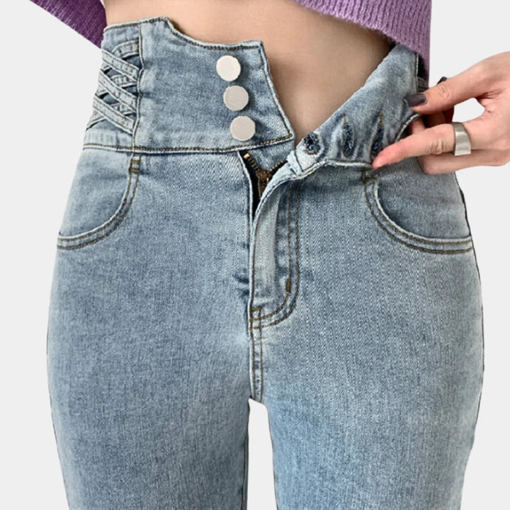Højtaljede damejeans