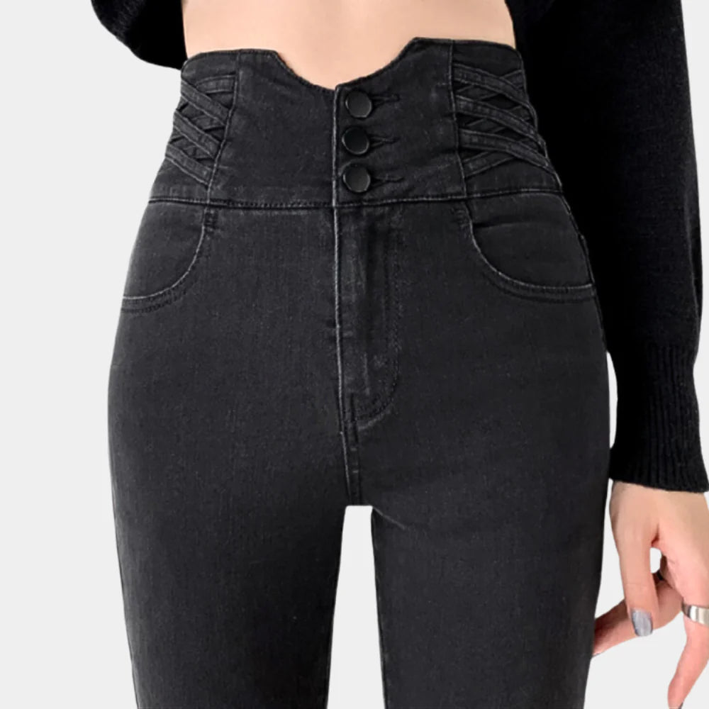 Højtaljede damejeans