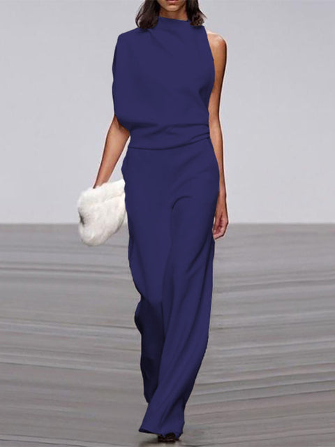 Ærmeløs jumpsuit med åben ryg