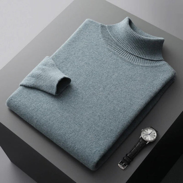Højkvalitets cashmere-rullekravesweater til mænd