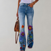 Flare-designede denim bukser til kvinder