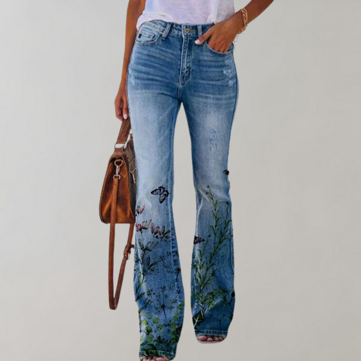 Flare-designede denim bukser til kvinder