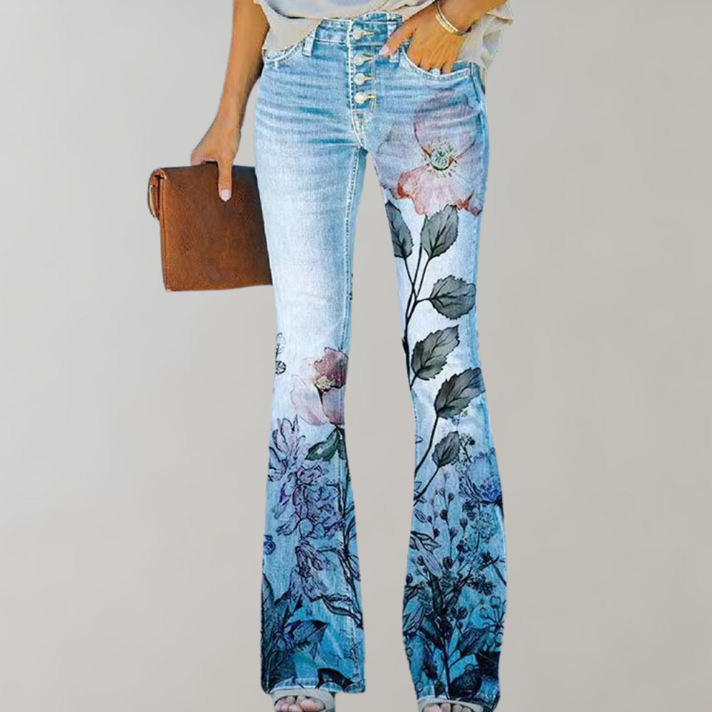 Flare-designede denim bukser til kvinder