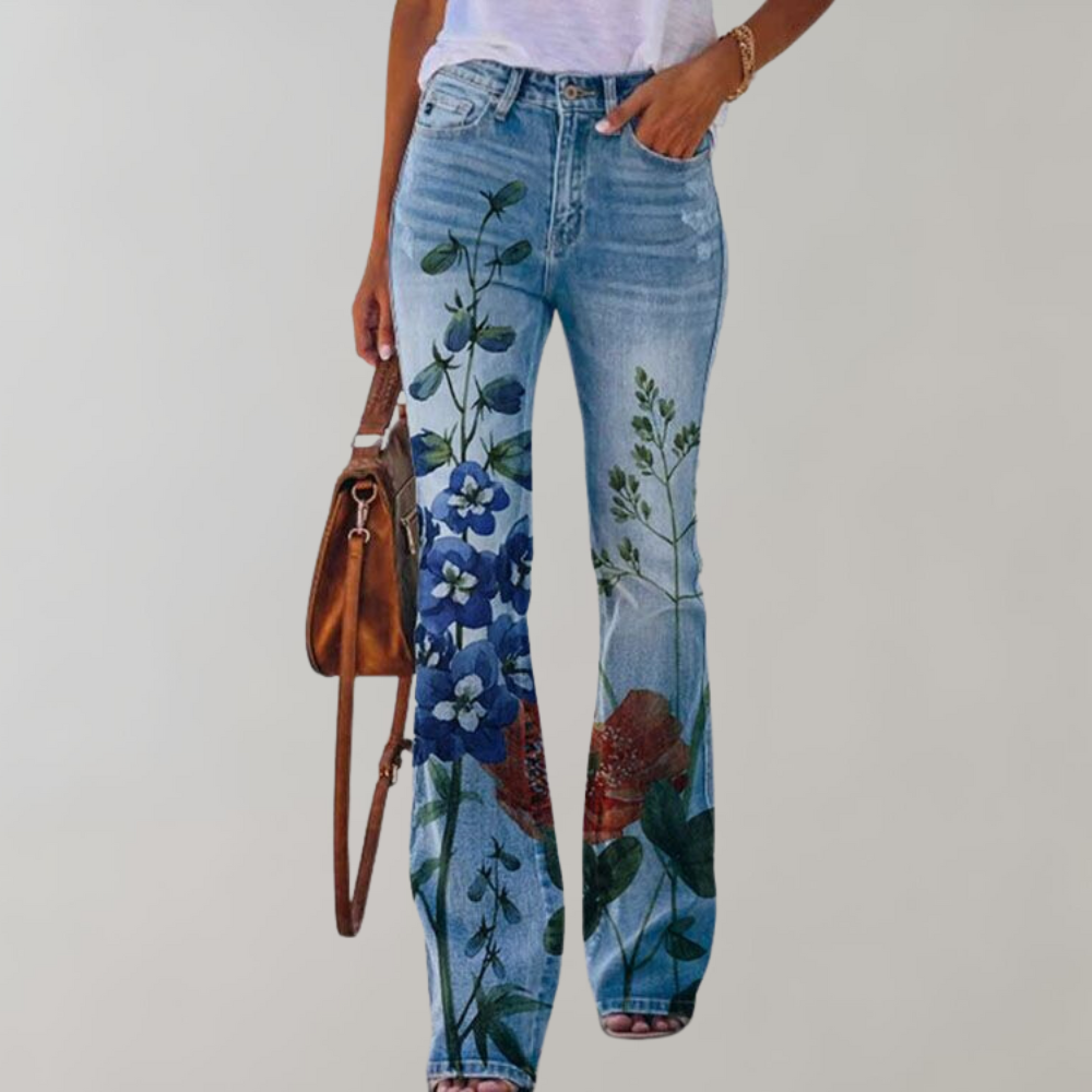Flare-designede denim bukser til kvinder