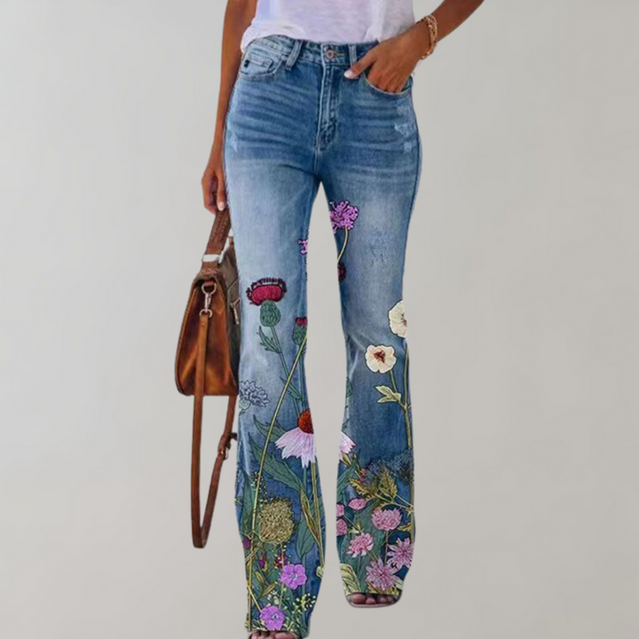 Flare-designede denim bukser til kvinder