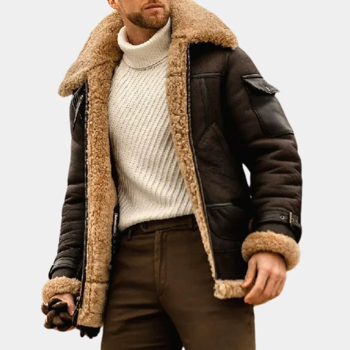 Aviator lædervinterjakke Tidløs varme med en robust kant