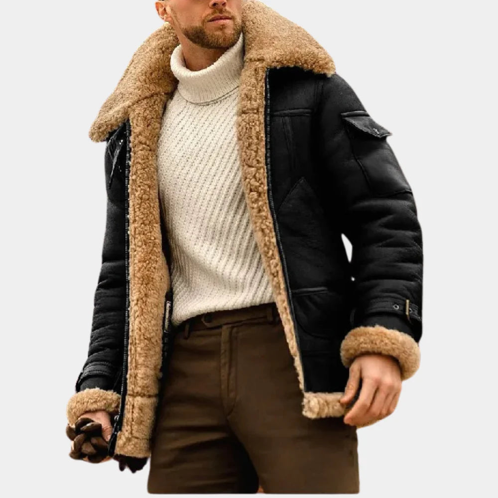 Aviator lædervinterjakke Tidløs varme med en robust kant