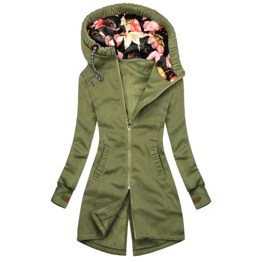 Stilfuld Zip-Up Jakke med Hætte til Kvinder