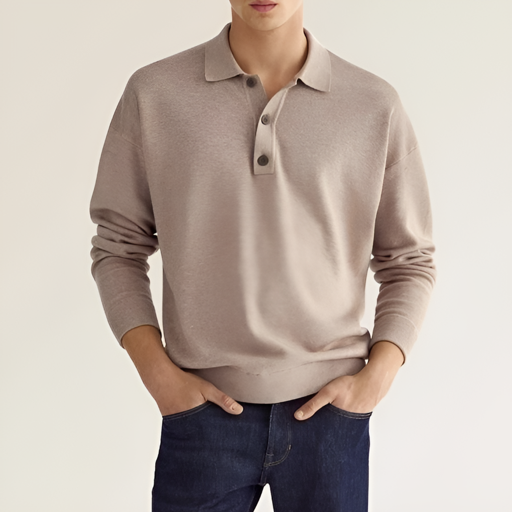 Long Sleeve Polo Shirt for Mænd