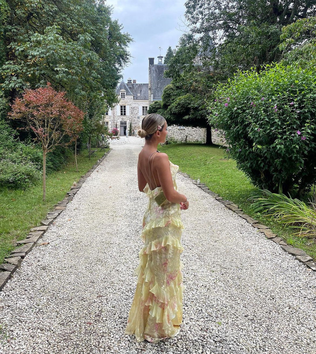 Kvinders Ruffle Maxi Kjole – Yndefuld & Romantisk