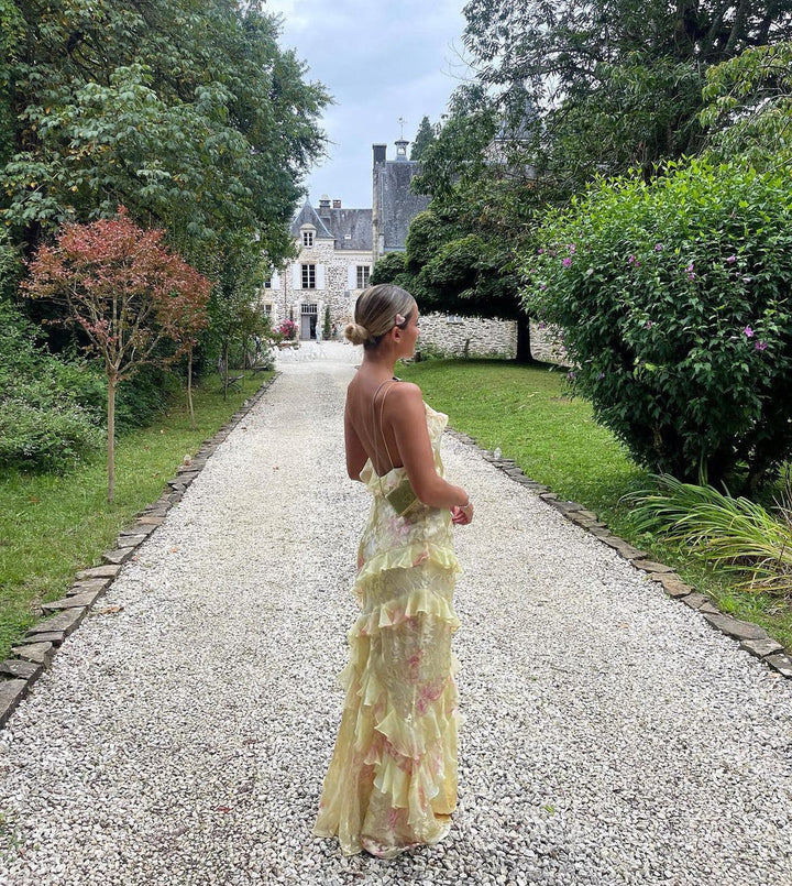 Kvinders Ruffle Maxi Kjole – Yndefuld & Romantisk