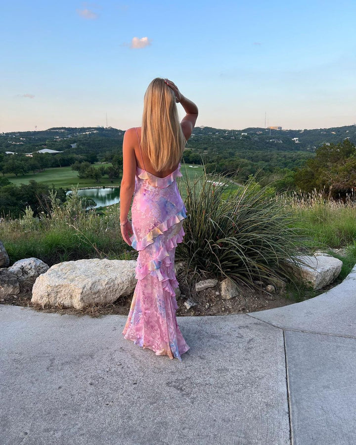 Kvinders Ruffle Maxi Kjole – Yndefuld & Romantisk