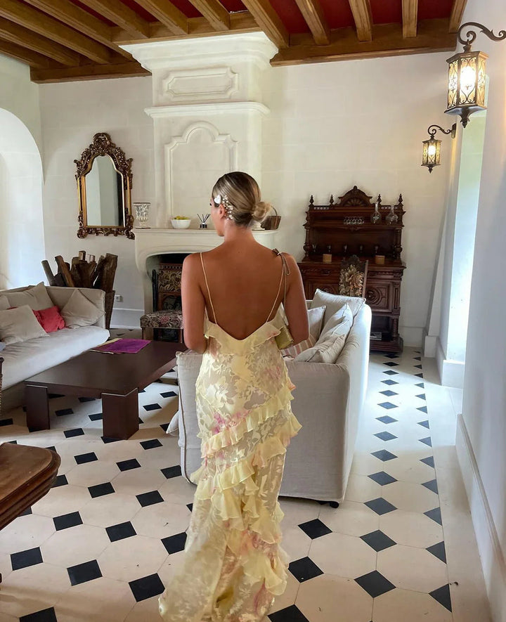 Kvinders Ruffle Maxi Kjole – Yndefuld & Romantisk