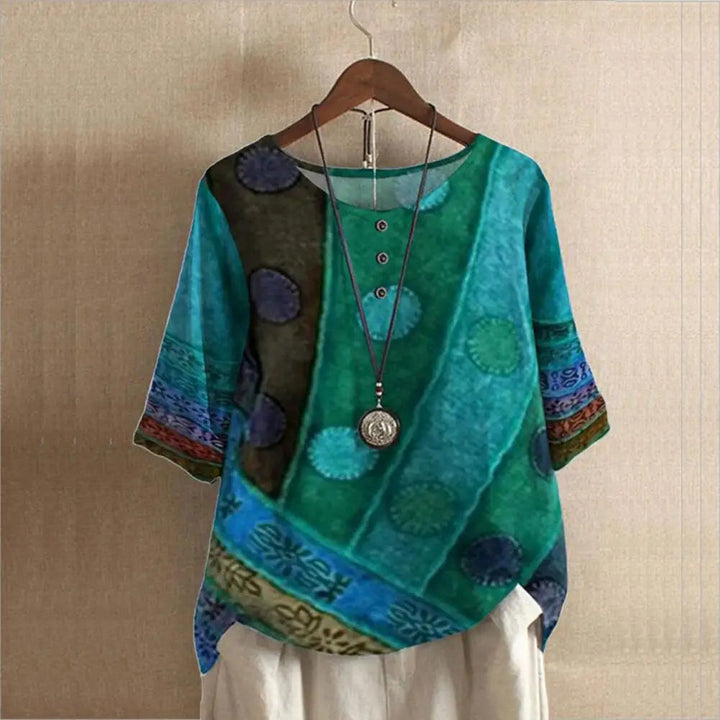 Elegant top med rund hals