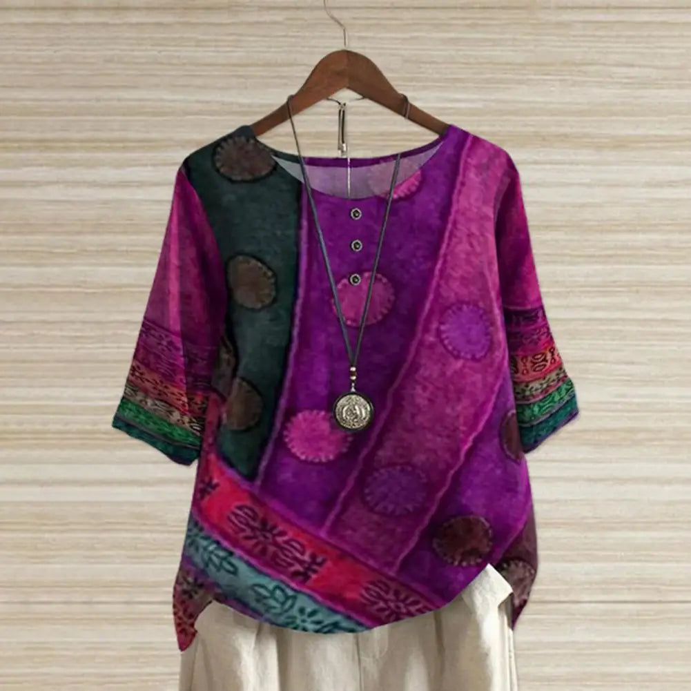 Elegant top med rund hals